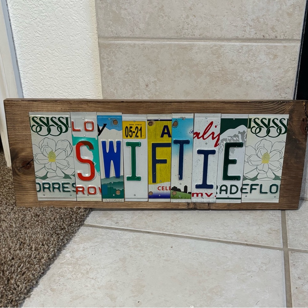 Source Unknown SWIFTIE License Plate Patchwork Wall Art - Multicolor